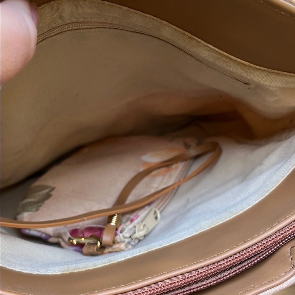 Floral Embroidered Tote Bag - Pink and Brown - Picture 7 of 9